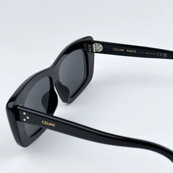 Celine CL40259I 01A BRAND NEW Sunglasses Black Black Rectangle Unisex